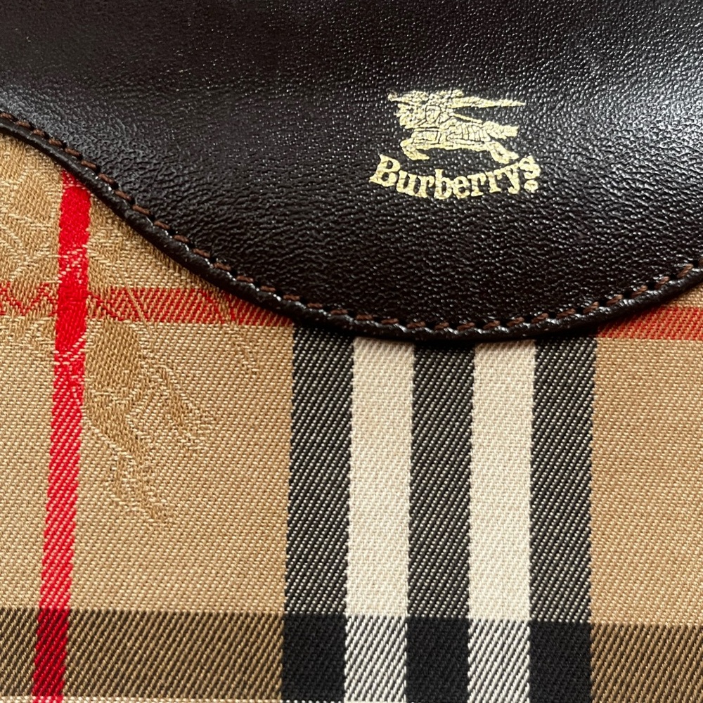 Vintage 1990s Burberry Canvas Shoulder Bag 💕 COA pictured - strap off one side - Picture 4 of 14